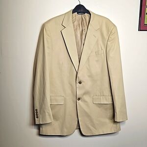 Haspel men's blazer 100% Corton Tan Two Button  size 42Long EUC